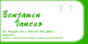 benjamin vancso business card